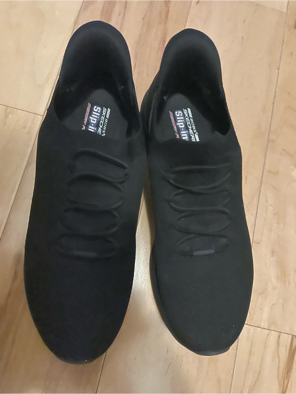 Skechers Black Slip-On Athletic Shoes